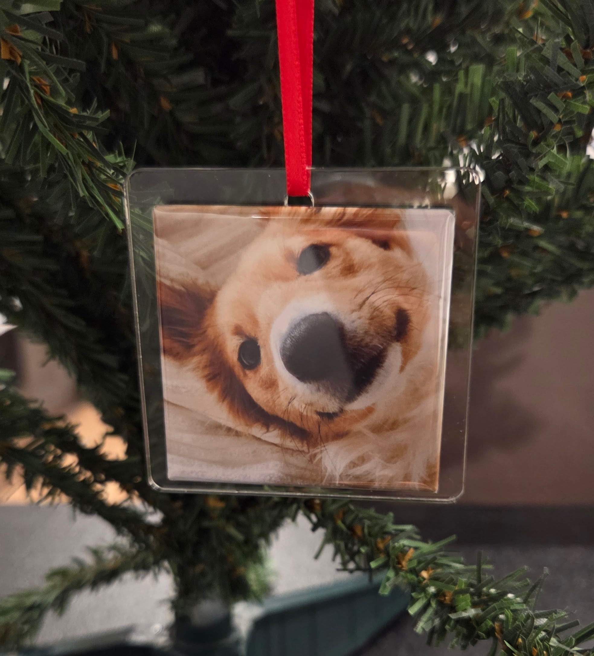 Clear Acrylic Square Ornament